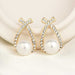 New Elegant Crystal Stud Pearl Earrings-earrings-Kirijewels.com-Gold-Kirijewels.com