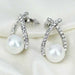 Free New Elegant Crystal Stud Pearl Earrings-earrings-Kirijewels.com-Silver-Kirijewels.com