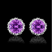 Sterling Silver Stud Earrings-earrings-Kirijewels.com-White & Purple-Kirijewels.com