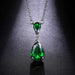 Free Double Teardrop Diamond Necklace-Necklace-Kirijewels.com-Green-Kirijewels.com