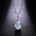Double Teardrop Diamond Necklace-Necklace-Kirijewels.com-White-Kirijewels.com
