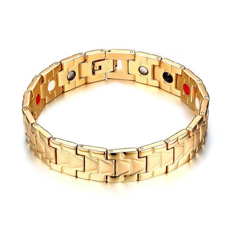 Titanium Magnetic Therapy Wristband Bracelet-Bracelet-Kirijewels.com-Gold Plated-Kirijewels.com