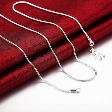 Free Sterling Silver Unisex Thin Snake Chain Necklace-Necklace-Kirijewels.com-16 inch-Kirijewels.com