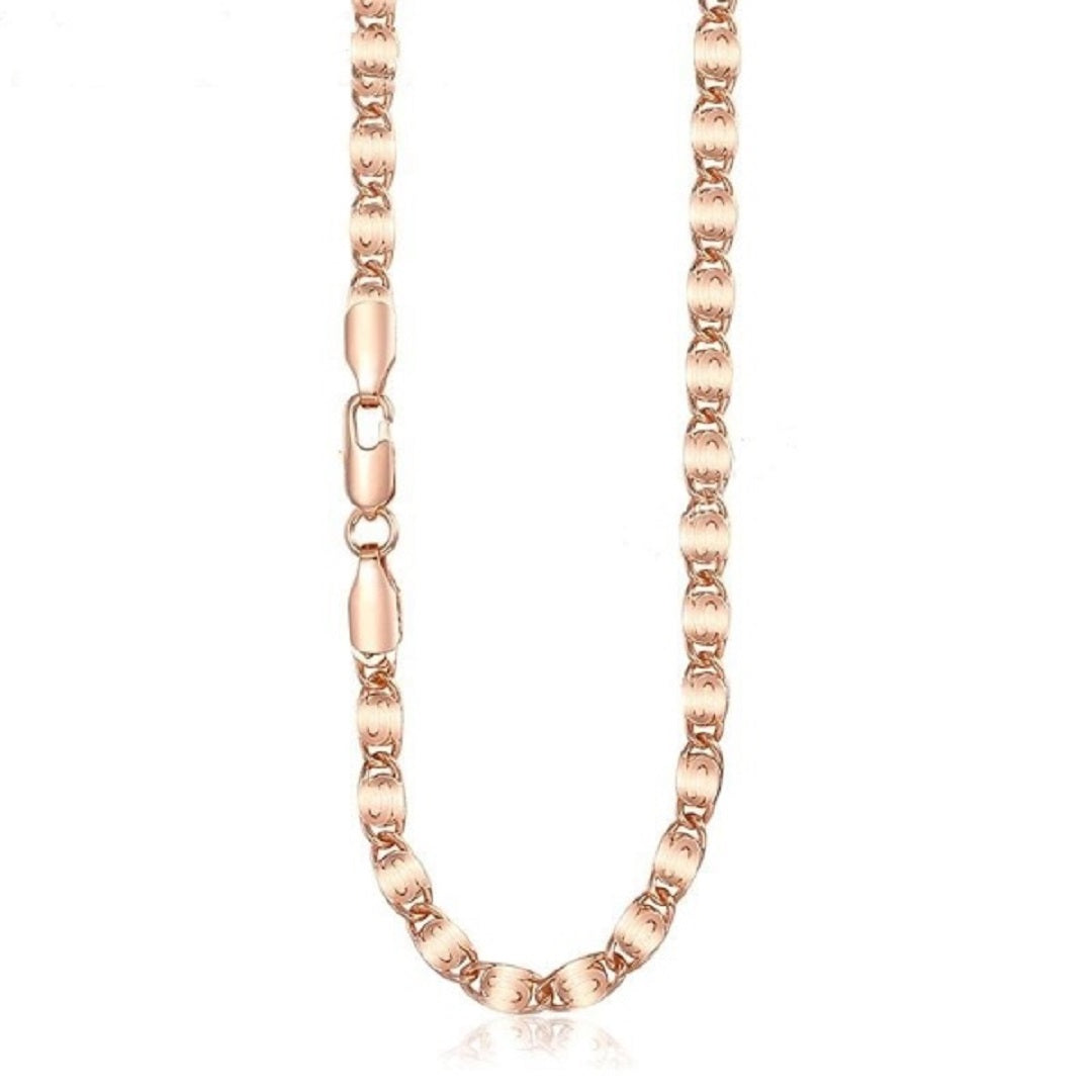 Herringbone Rose Gold Snake Chain Necklace
