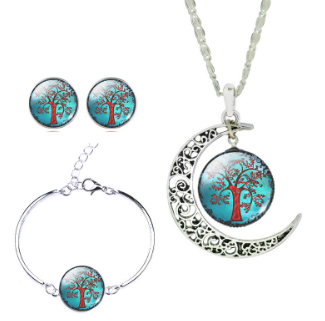 Romantic Moon Tree Jewelry Set-Jewelry Set-Kirijewels.com-blue-Kirijewels.com