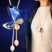 Fine Trendy Butterfly Long Necklace-Pendant Necklaces-Kirijewels.com-Blue-Kirijewels.com