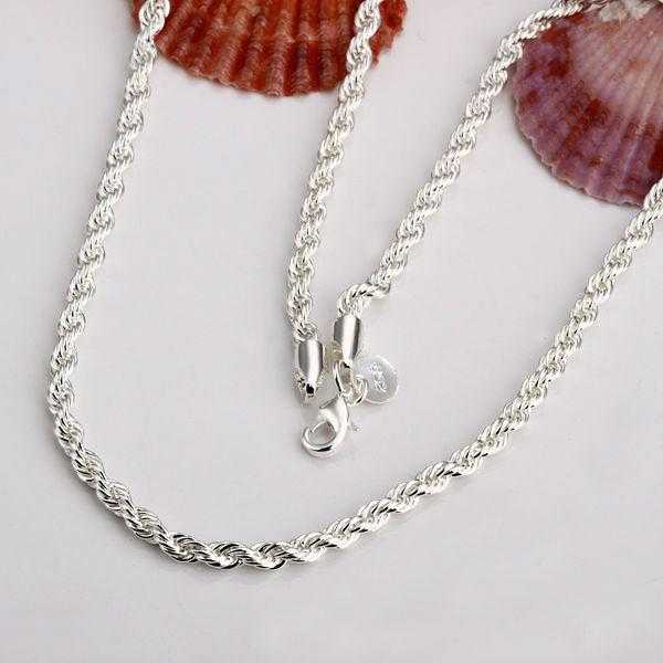 Free Sterling Silver Twisted Chain Necklace-Necklace-Kirijewels.com-1mm 16inchs 40cm-silver-Kirijewels.com