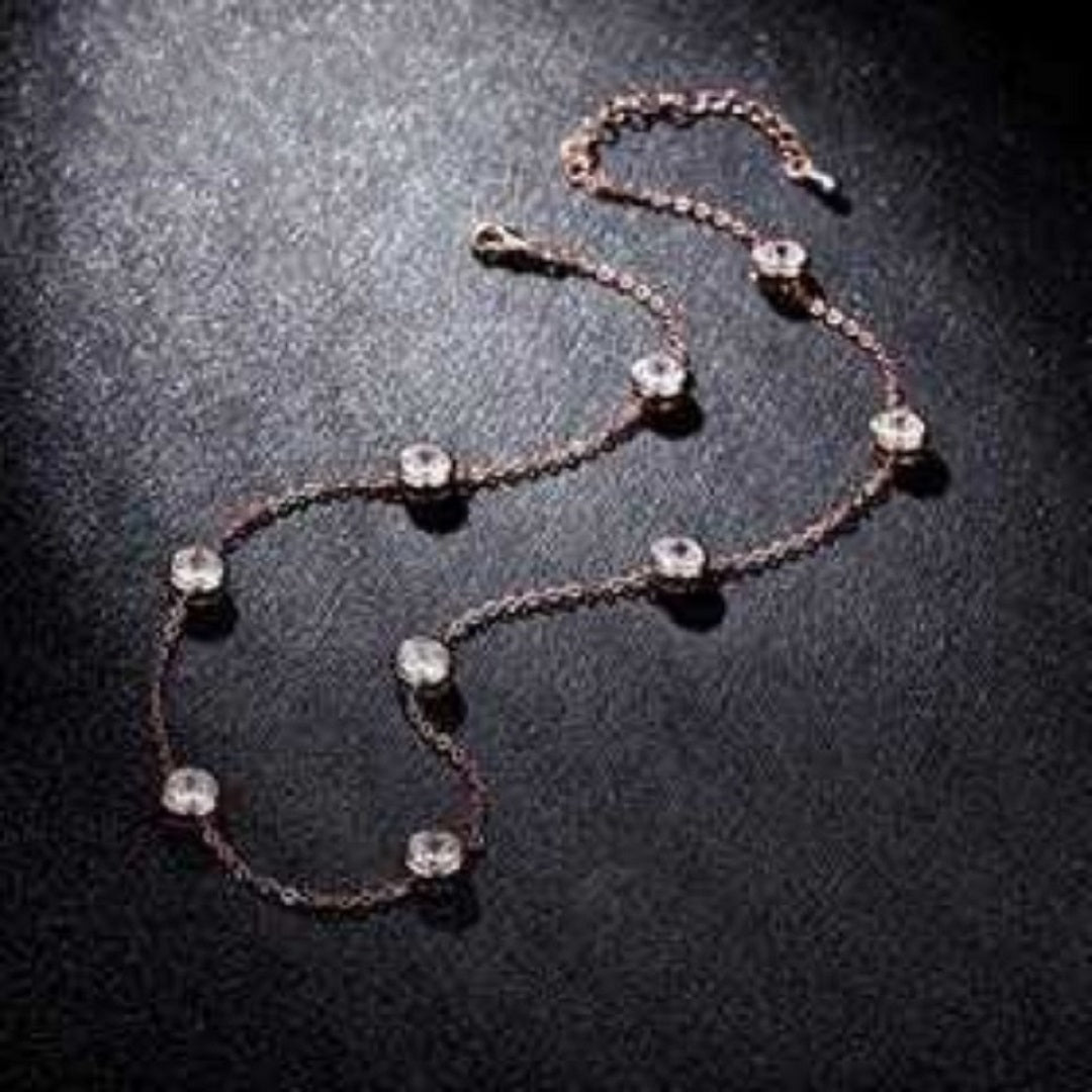 Cubic Zirconia Crystal Choker Necklace