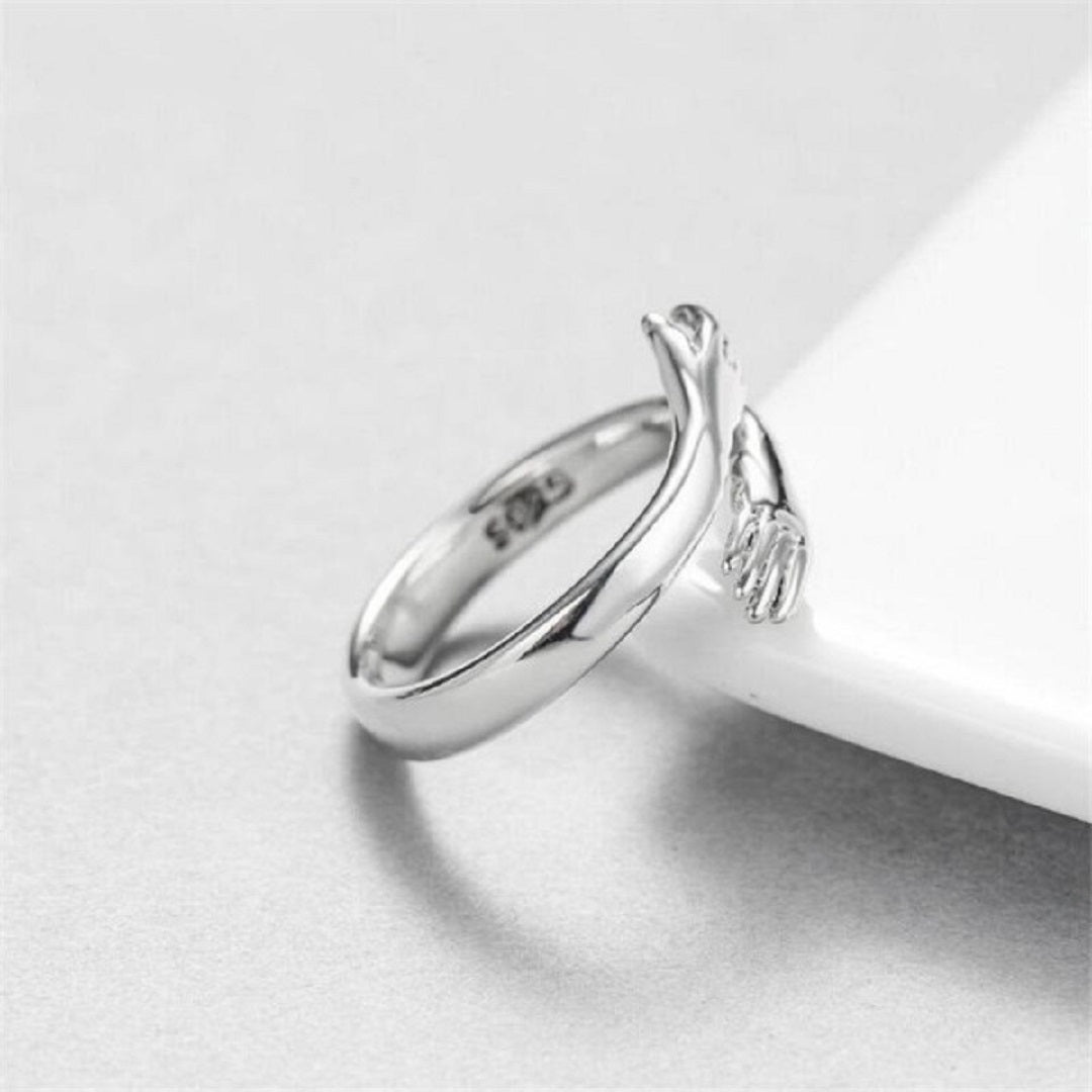 Hug Me 925 Sterling Silver Open Ring