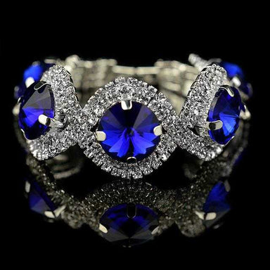 Free Valentine Silver Crystal Bracelet-Bracelet-Kirijewels.com-Royal blue-Kirijewels.com