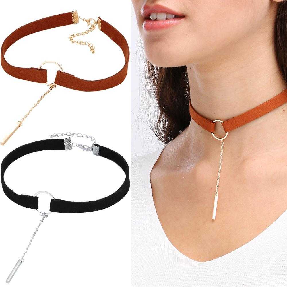 Free Copper Alloy Velvet Choker Necklace-Chain Necklaces-Kirijewels.com-Black-Kirijewels.com