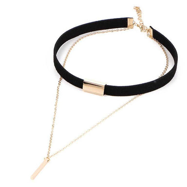 Copper Alloy Velvet Choker Necklace-Chain Necklaces-Kirijewels.com-Black-Kirijewels.com