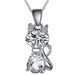 Free Silver Chain Cat Necklace-Necklace-Kirijewels.com-Purple-Kirijewels.com