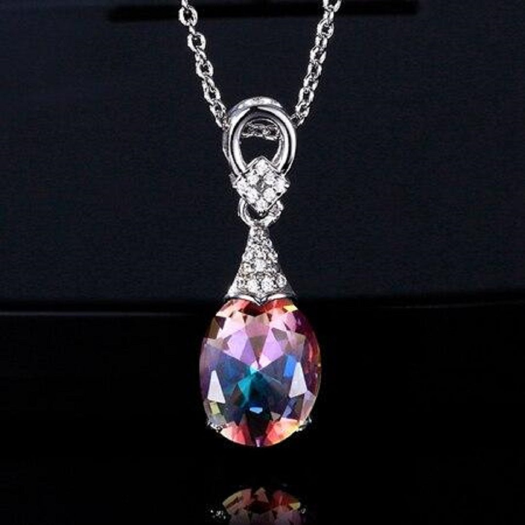 Sterling Silver 925 Wedding Gemstone Necklace