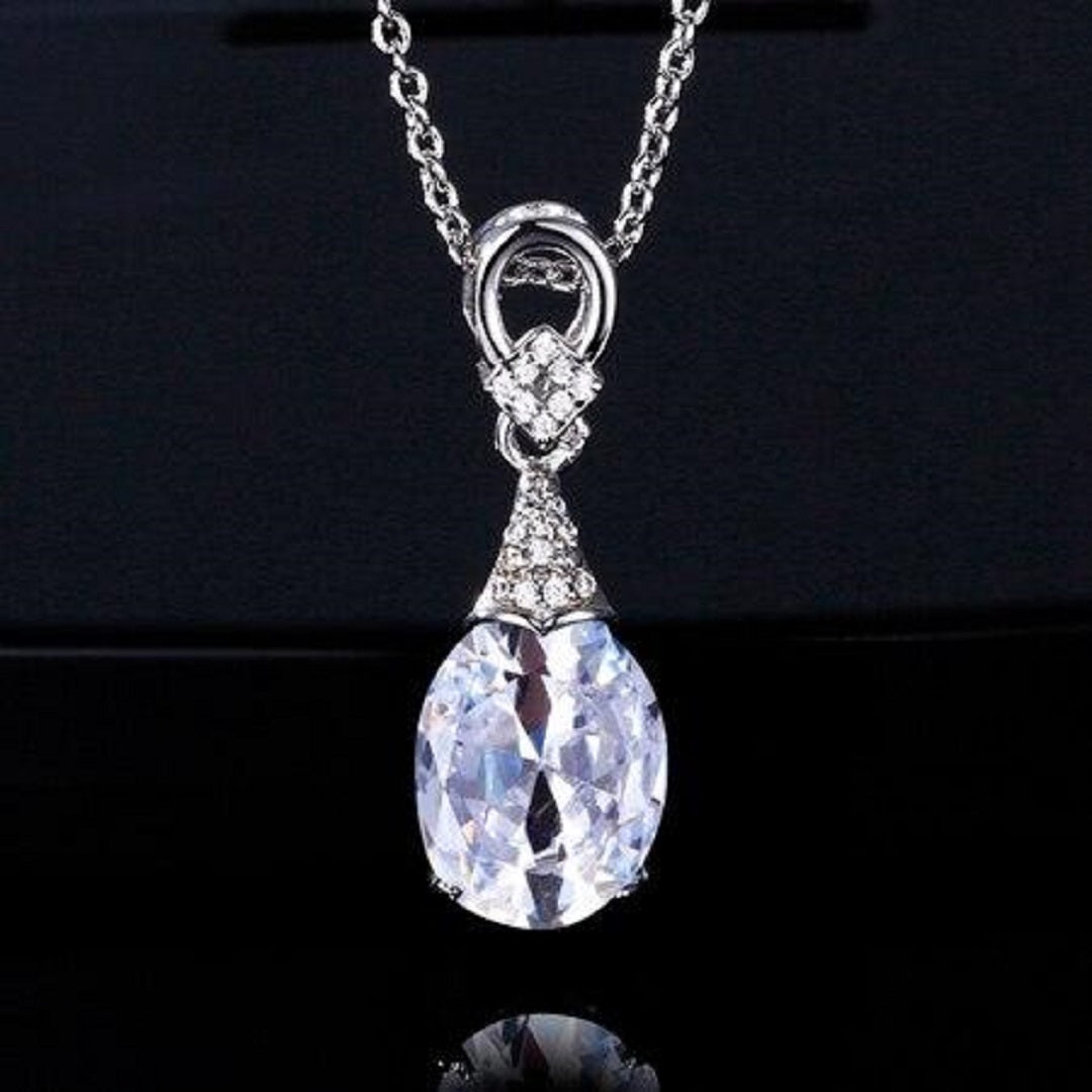 Sterling Silver 925 Wedding Gemstone Necklace