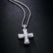 New Elegant Cubic Zircon Cross Necklace/2-Necklace-Kirijewels.com-Platinum Plated-Kirijewels.com