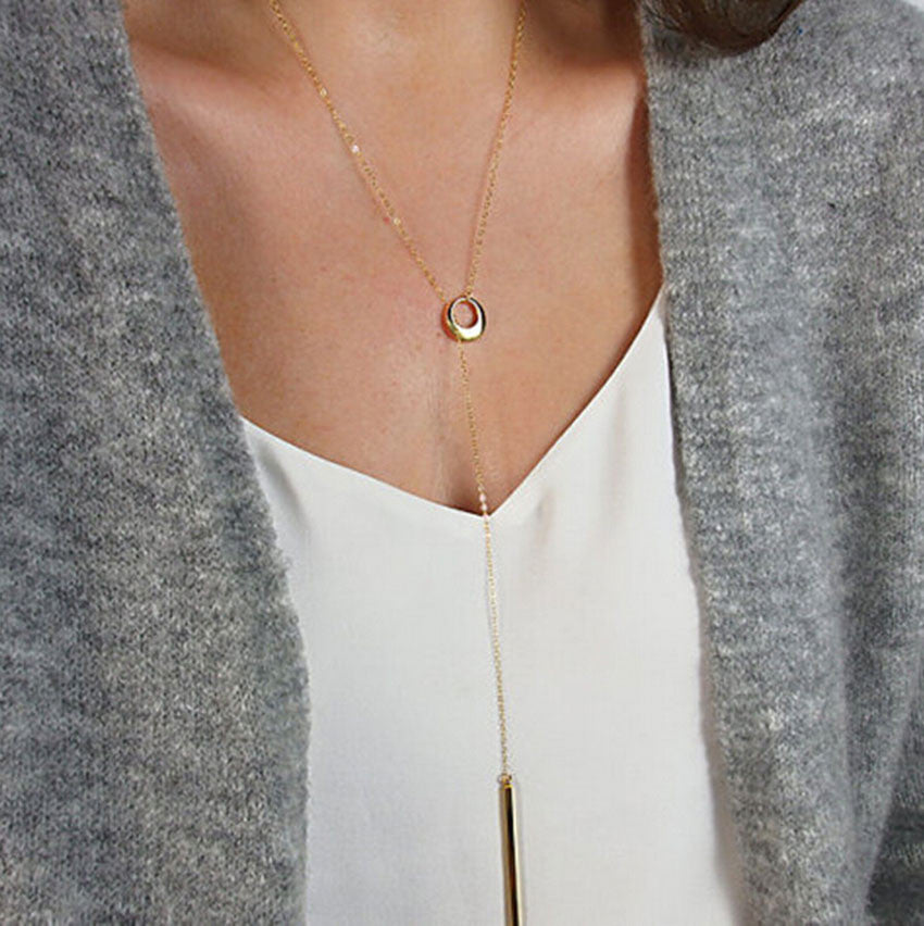 Ring And Stick Necklace