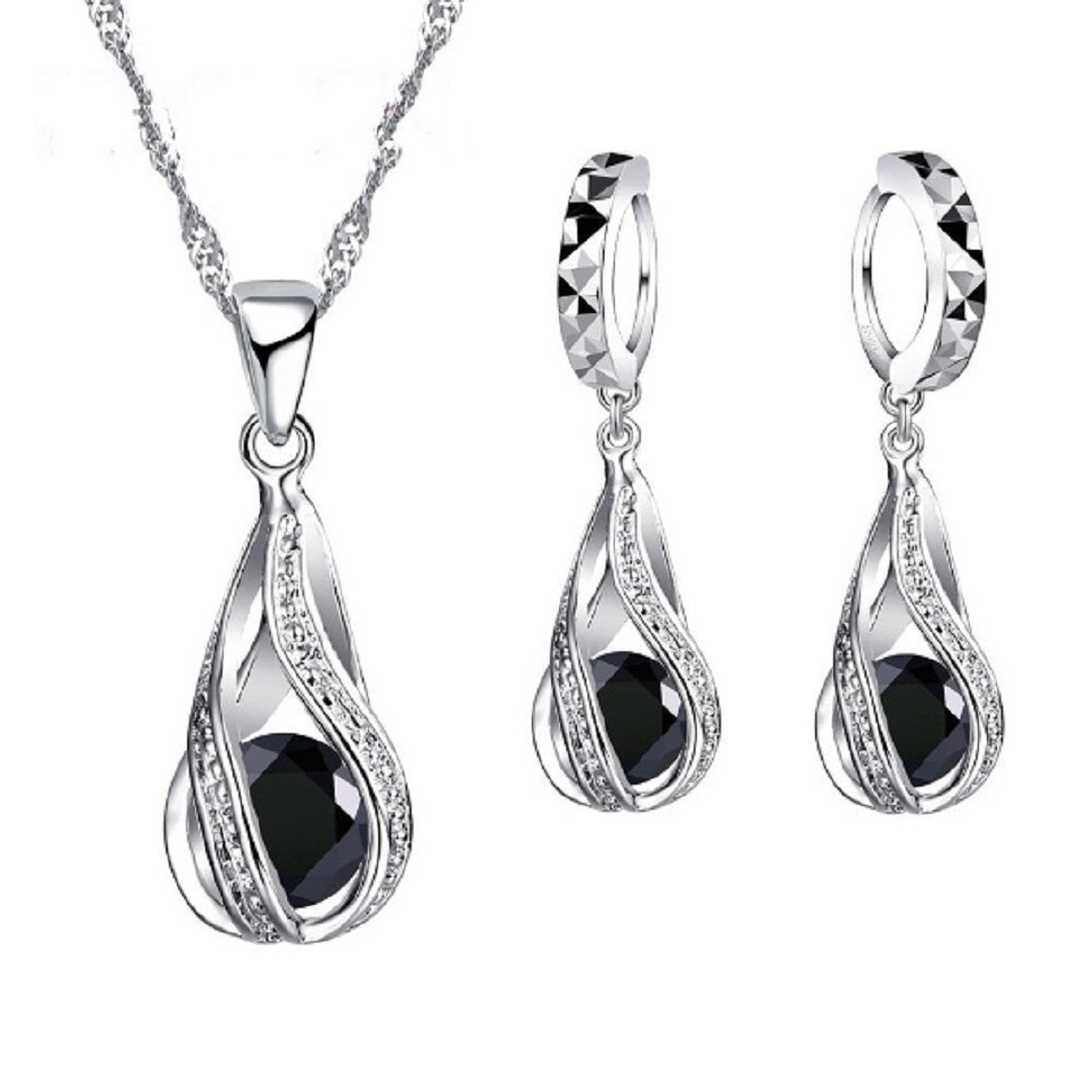 Water Drop Cubic Zirconia Wedding Jewelry Set