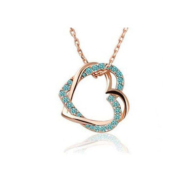 Free Austrian Crystal Double Heart Necklace-Necklace-Kirijewels.com-White-Kirijewels.com